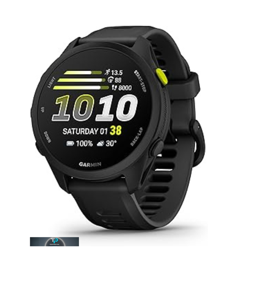 Primo piano tecnico del Garmin Forerunner 70 con display LCD e dettagli del protocollo ANT+ per la corsa.